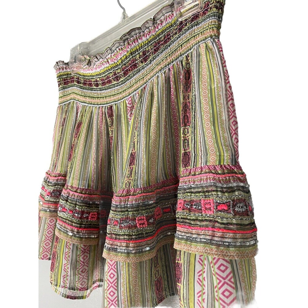 Ramy Brook Women's Carlo Embellished Pink Mini Skirt Large MINT FAST SHIPPING - Picture 3 of 9